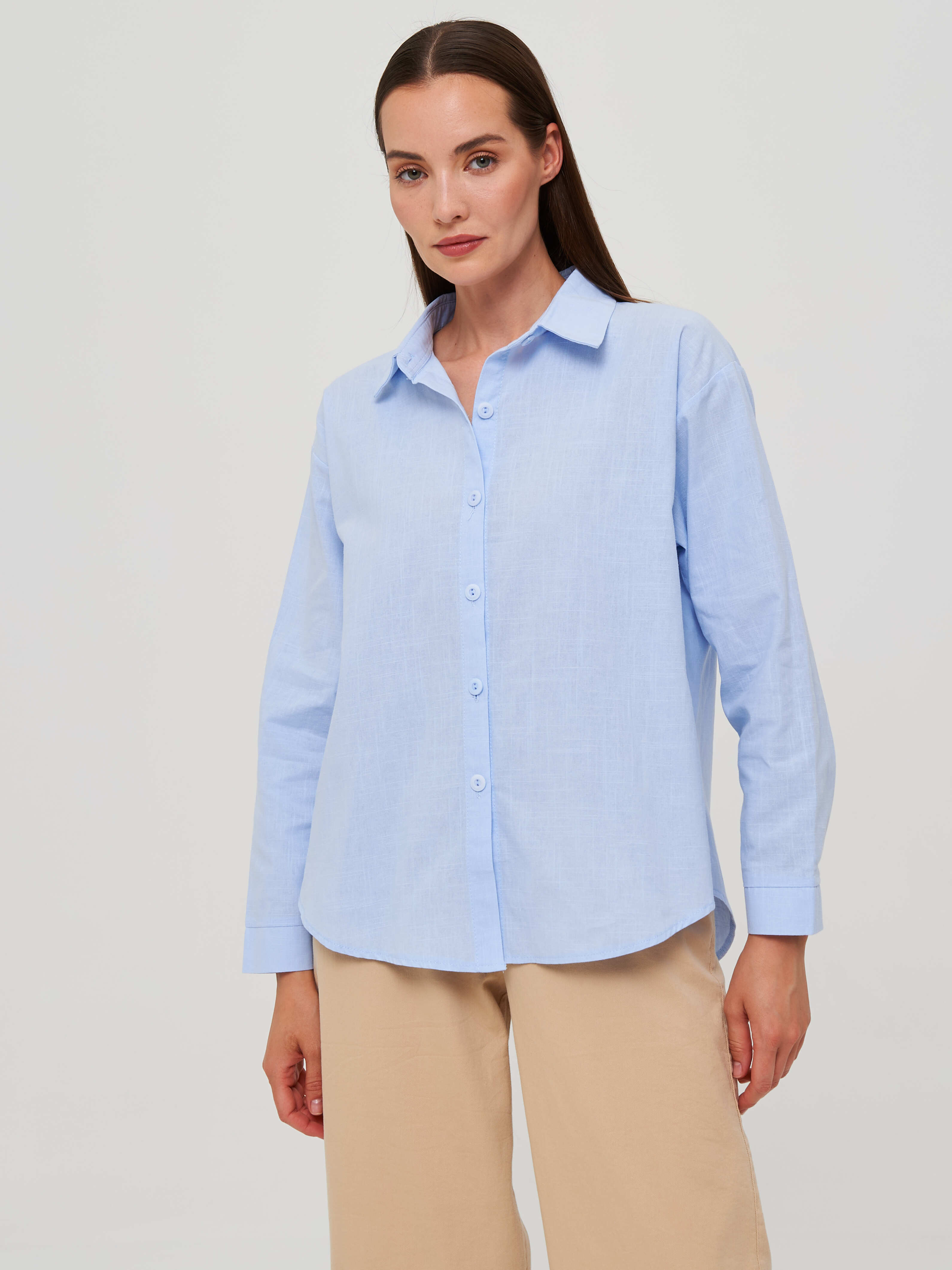 Рубашка женская Каляев 68505 голубая 44 RU