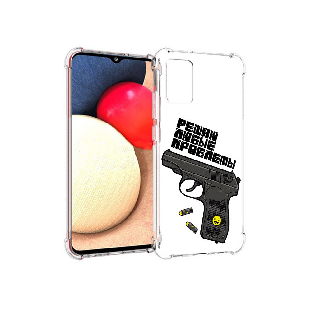 

Чехол MyPads Tocco для Samsung Galaxy A02s пистолет против проблем (PT156738.479.542), Прозрачный, Tocco