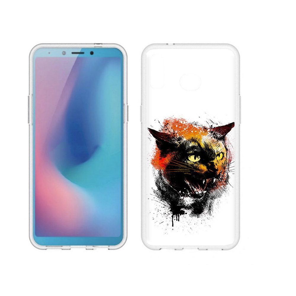 

Чехол MyPads Tocco для Samsung Galaxy A6s сиамский кот (PT123850.597.598), Прозрачный, Tocco