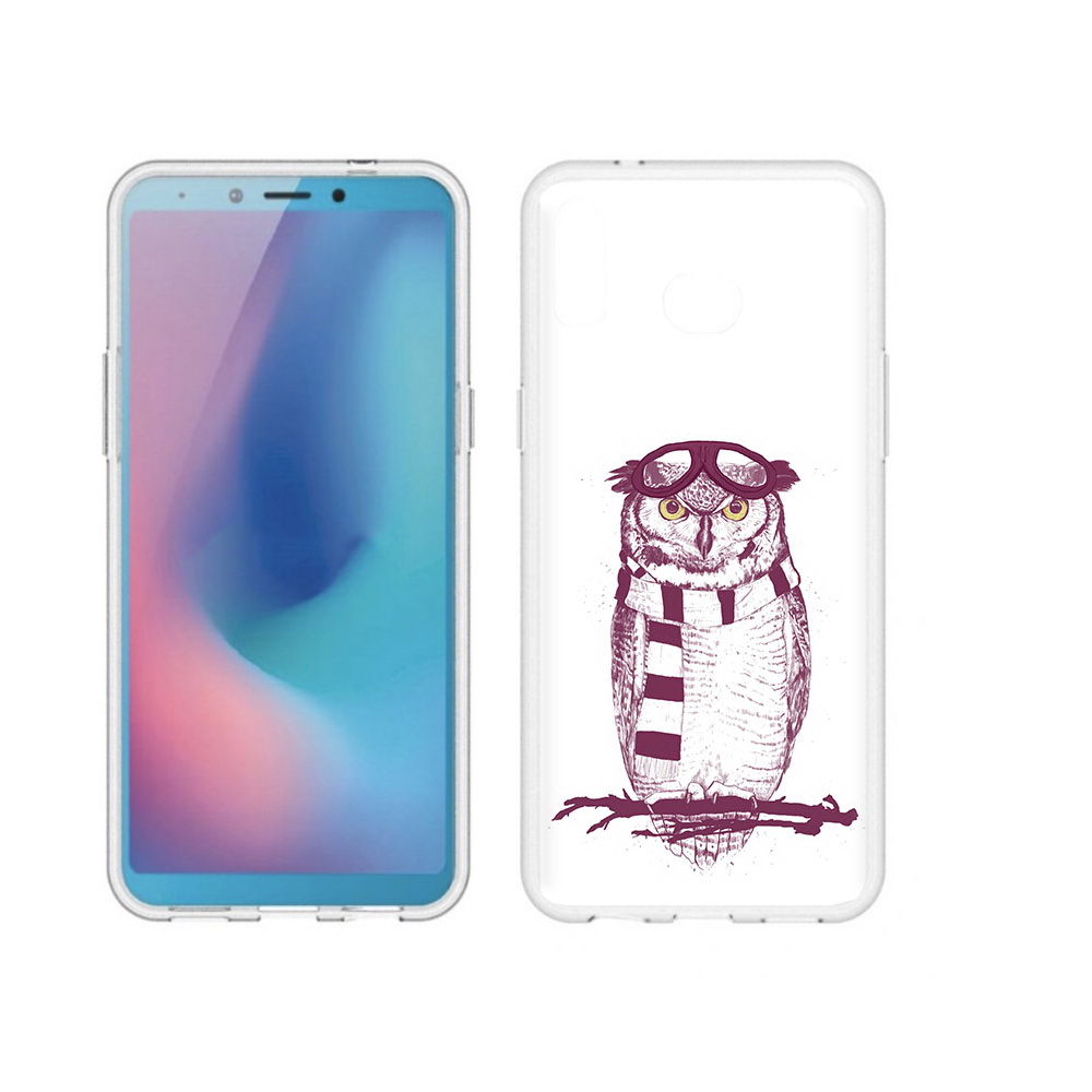 

Чехол MyPads Tocco для Samsung Galaxy A6s сова-летчик (PT123850.597.612), Прозрачный, Tocco