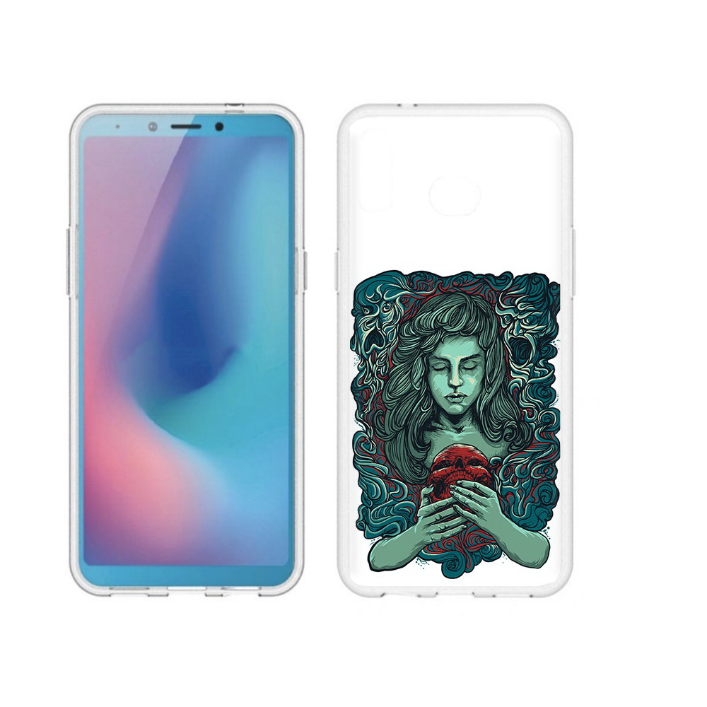 

Чехол MyPads Tocco для Samsung Galaxy A6s спящая девушка (PT123850.597.619), Прозрачный, Tocco