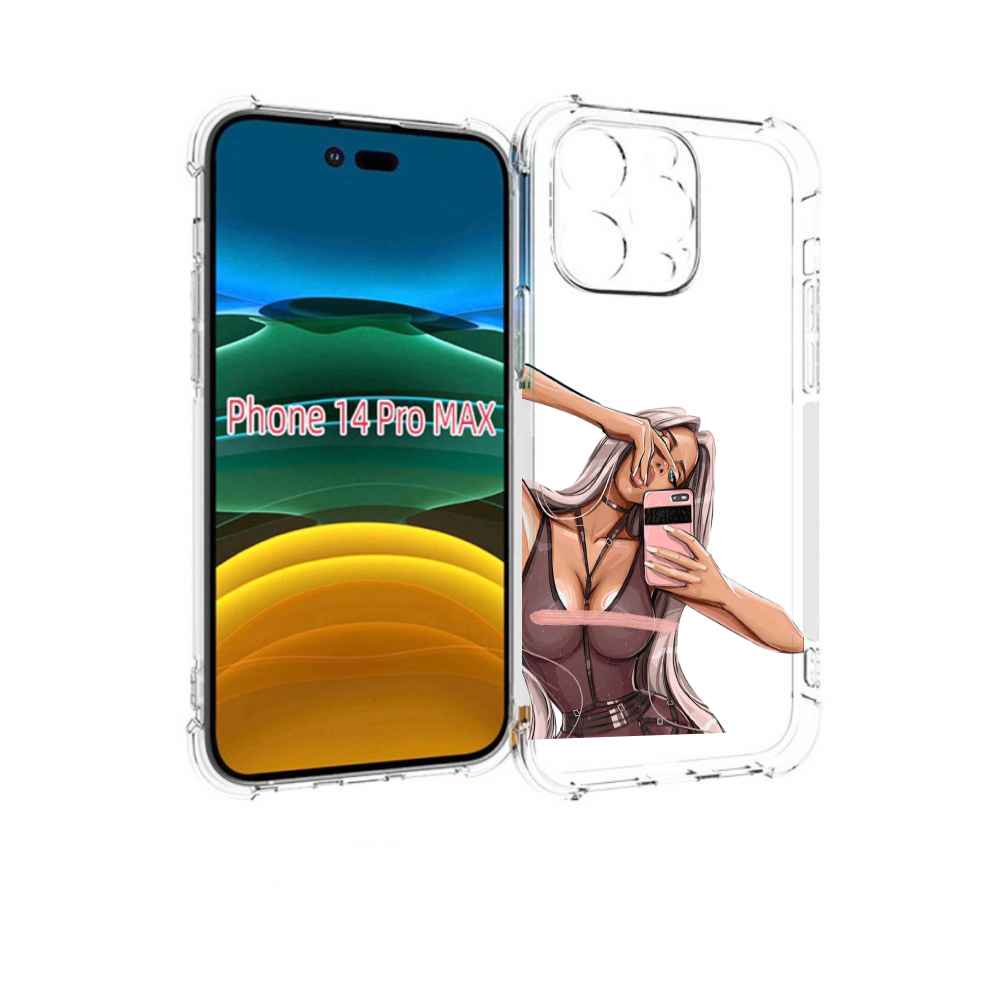 

Чехол MyPads девушка-в-прозрачной-одежде для iPhone 14 Pro Max, Прозрачный, Tocco