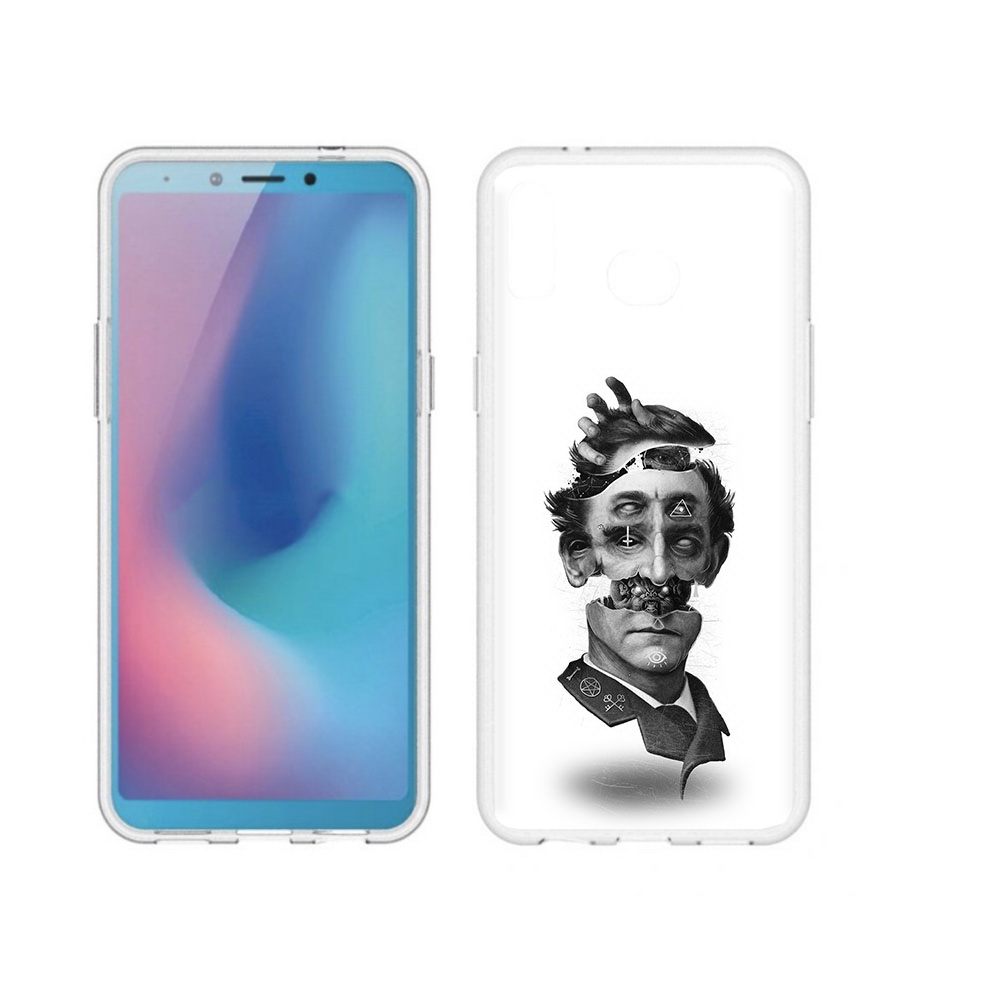 

Чехол MyPads Tocco для Samsung Galaxy A6s страшное лицо абстракция (PT123850.597.628), Прозрачный, Tocco