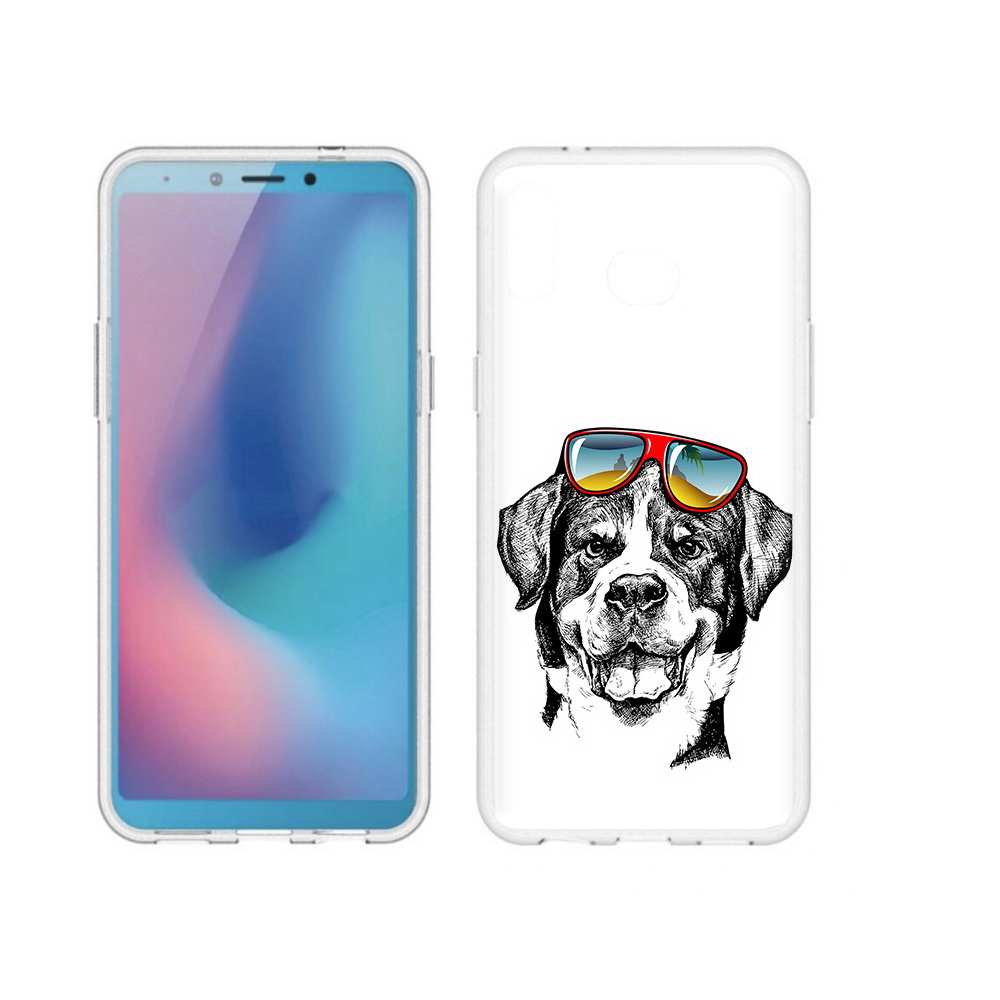 

Чехол MyPads Tocco для Samsung Galaxy A6s счастливая собака (PT123850.597.631), Прозрачный, Tocco