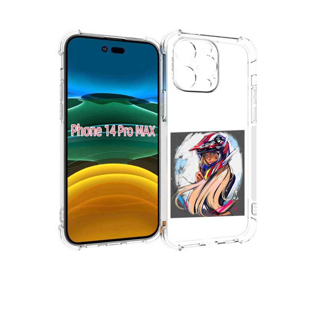 

Чехол MyPads девушка-в-шлеме для iPhone 14 Pro Max, Прозрачный, Tocco