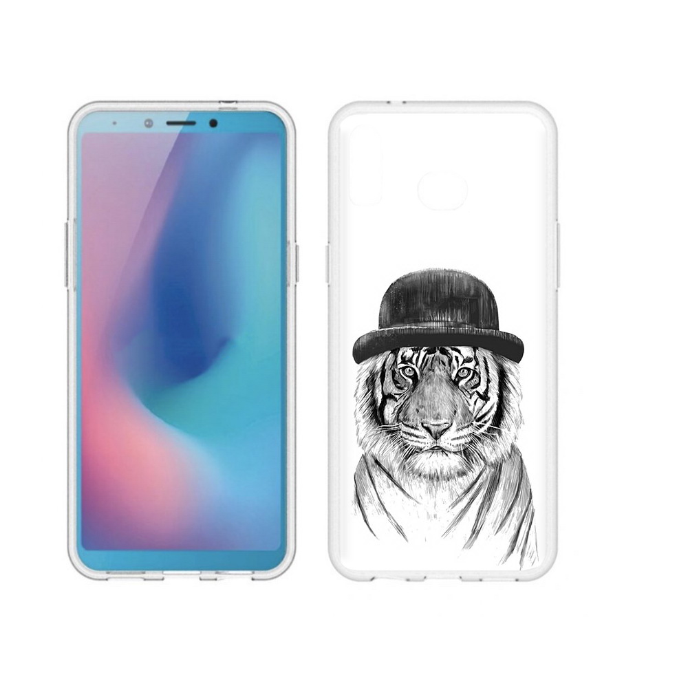 

Чехол MyPads Tocco для Samsung Galaxy A6s тигр британец (PT123850.597.641), Прозрачный, Tocco