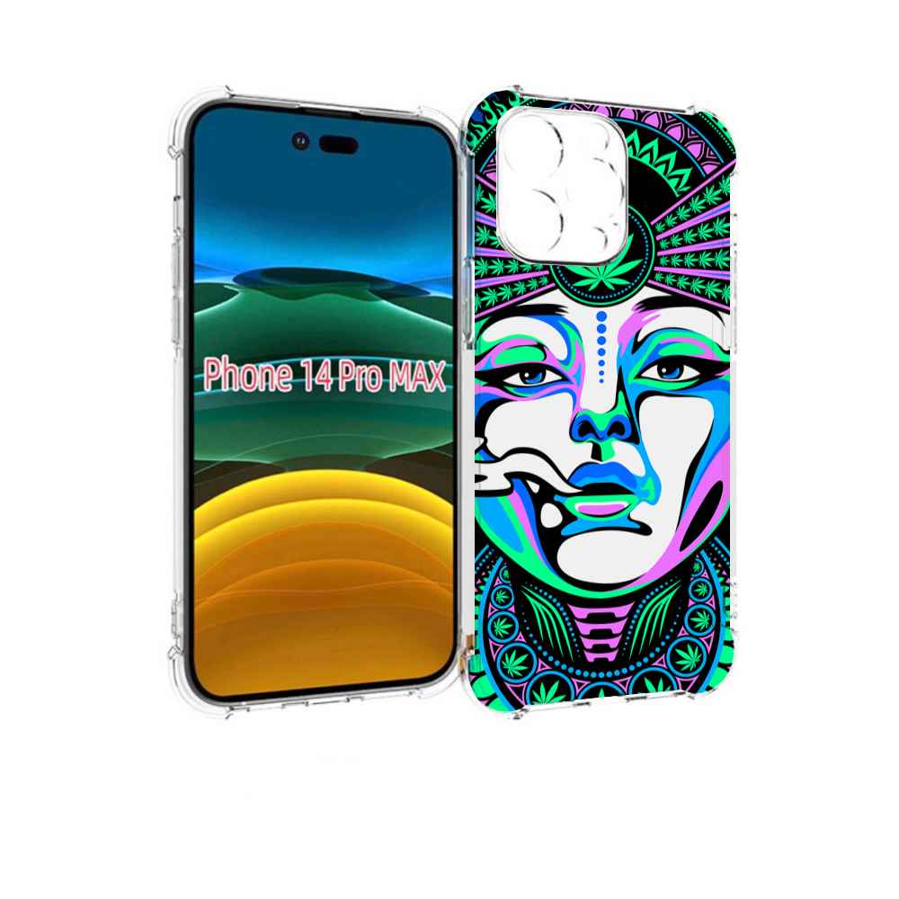 

Чехол MyPads девушка-любит-траву-абстракция для iPhone 14 Pro Max, Прозрачный, Tocco