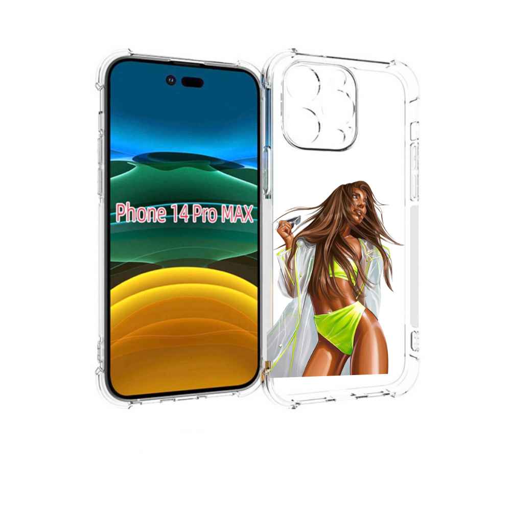 

Чехол MyPads девушка-модель-мулатка для iPhone 14 Pro Max, Прозрачный, Tocco