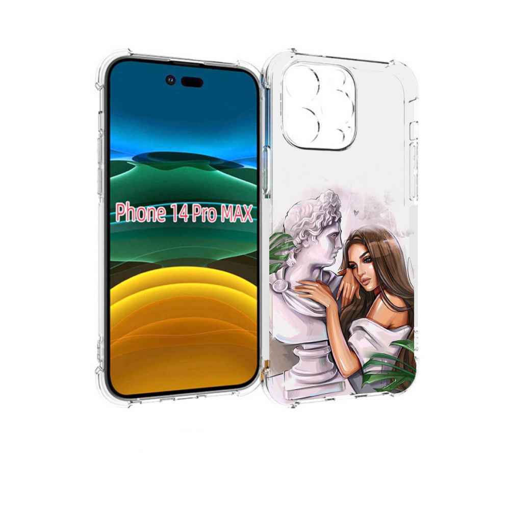 

Чехол MyPads девушка-модель-со-статуей женский для iPhone 14 Pro Max, Прозрачный, Tocco