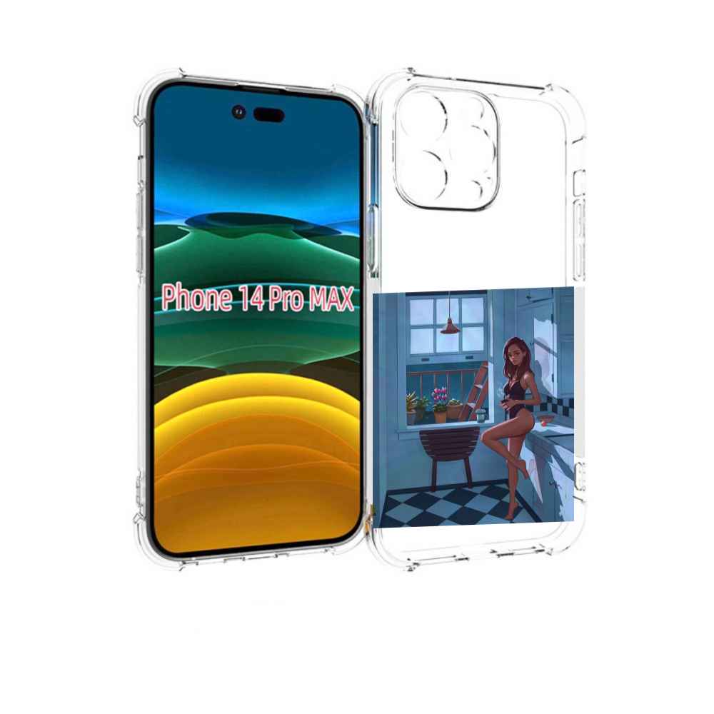 

Чехол MyPads девушка-на-кухне для iPhone 14 Pro Max, Прозрачный, Tocco