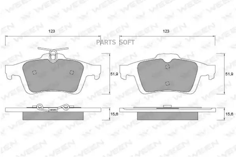 

Тормозные колодки дисковые задние FORD Focus II/III, C-Max II (DM2), Grand C-Max, K WEEN 1