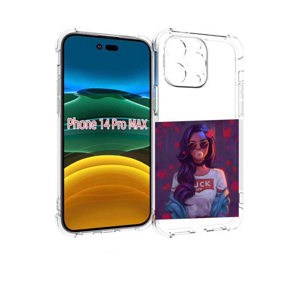 

Чехол MyPads девушка-с-жвачкой женской для iPhone 14 Pro Max, Прозрачный, Tocco