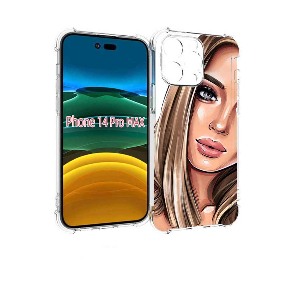 

Чехол MyPads девушка-с-каре женский для iPhone 14 Pro Max, Прозрачный, Tocco