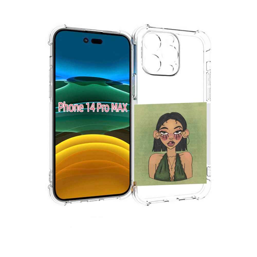

Чехол MyPads девушка-с-каре-и-тату для iPhone 14 Pro Max, Прозрачный, Tocco