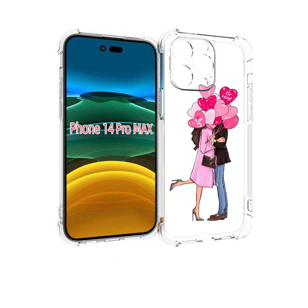 

Чехол MyPads девушка-с-парнем-сердечки женский для iPhone 14 Pro Max, Прозрачный, Tocco