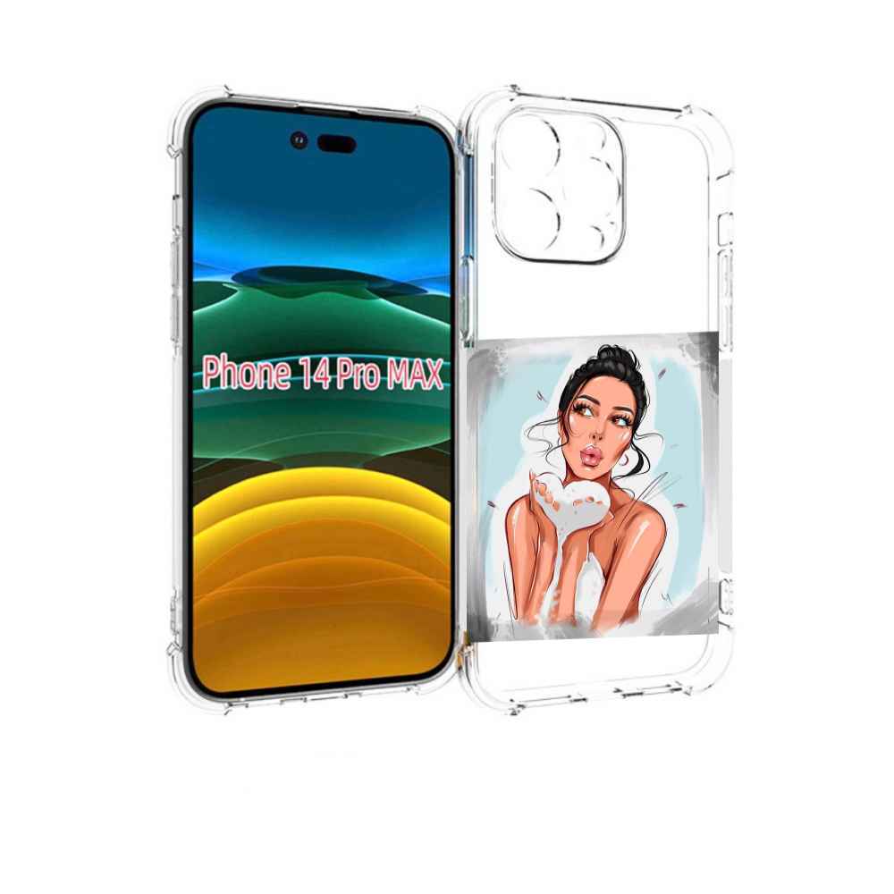 

Чехол MyPads девушка-с-пеной женский для iPhone 14 Pro Max, Прозрачный, Tocco
