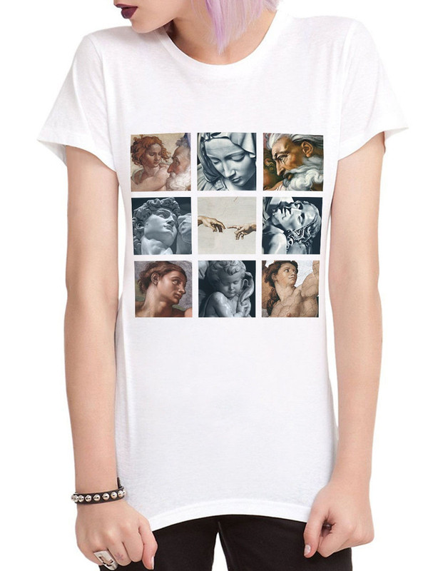 

Футболка женская Dream Shirts Микеланджело белая S, Белый, Микеланджело
