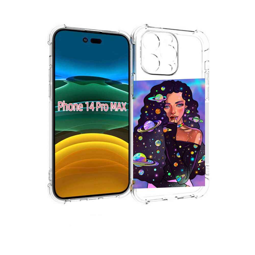 

Чехол MyPads девушка-с-планетами-в-волосах женский для iPhone 14 Pro Max, Прозрачный, Tocco