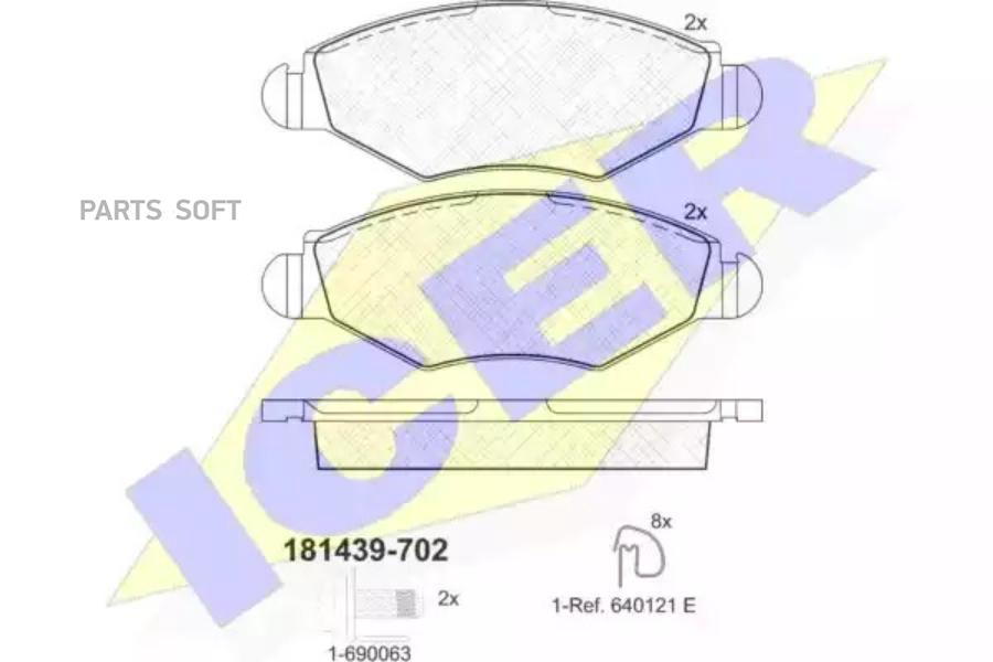 

Колодки Передние Peugeot 206 Icer 181439-702 Icer арт. 181439-702