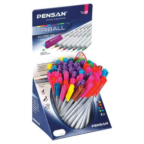 

Ручка шариковая PENSAN "Triball Colored", 1мм, арт. 143433 - (60 шт.)
