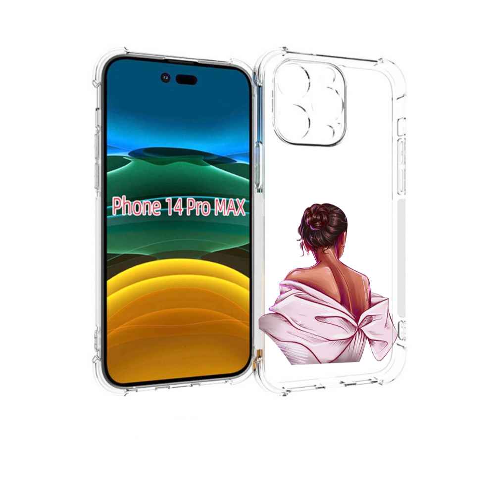 

Чехол MyPads девушка-со-спины женский для iPhone 14 Pro Max, Прозрачный, Tocco