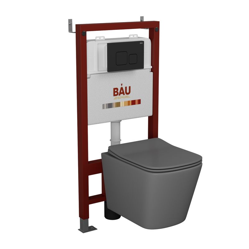 Комплект BAU 6 в 1: инсталляция BAU PRO,унитаз Bau Stil ,клавиша BAU Soul