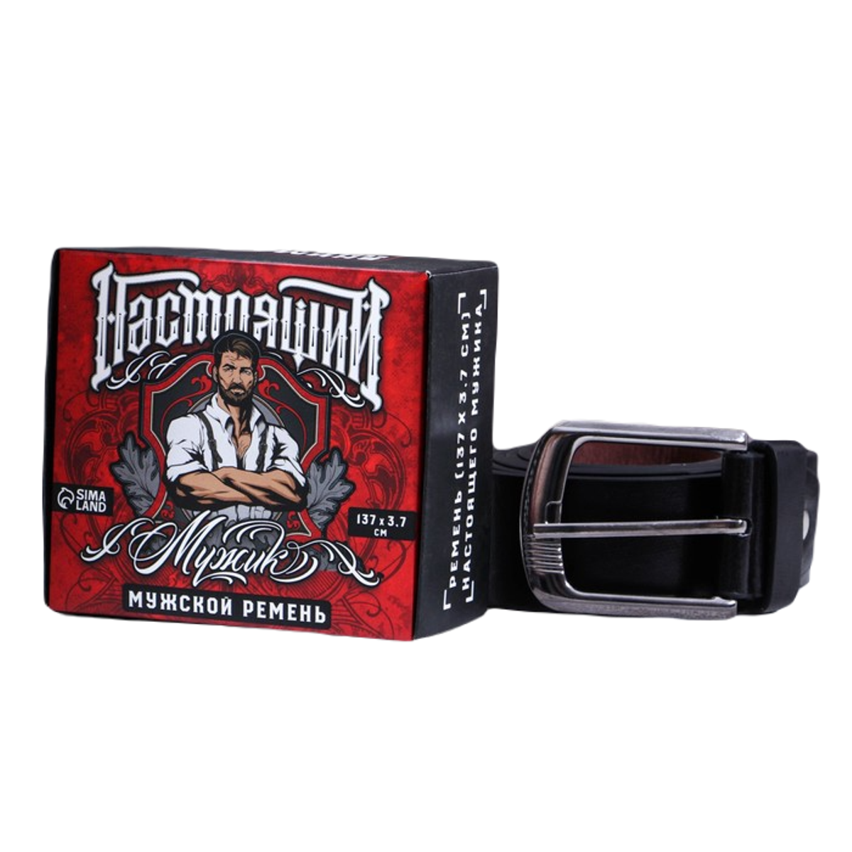 

Ремень мужской NoBrand Настоящий мужик чёрный, 120 см, Черный, Настоящий мужик
