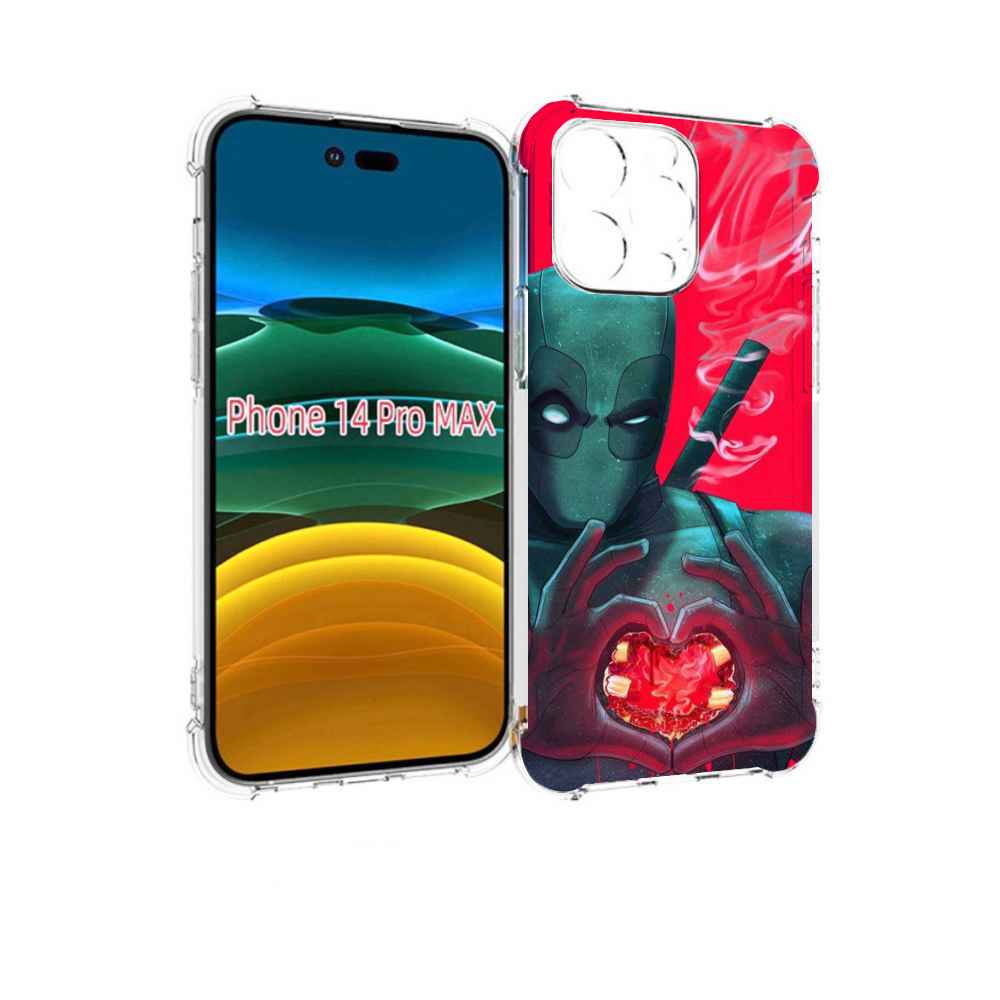 

Чехол MyPads дедпул-в-сердце для iPhone 14 Pro Max, Прозрачный, Tocco