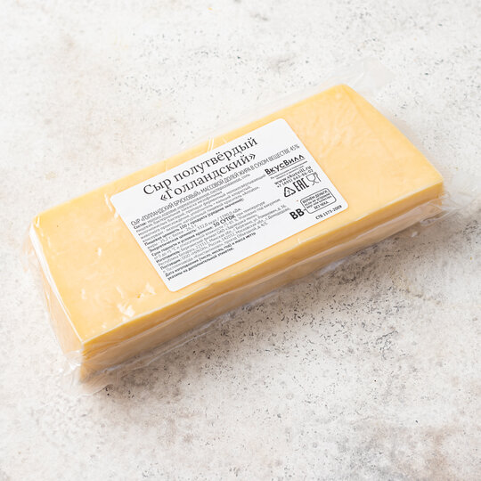 

Сыр твердый ВкусВилл Голландский 45% +-300 г