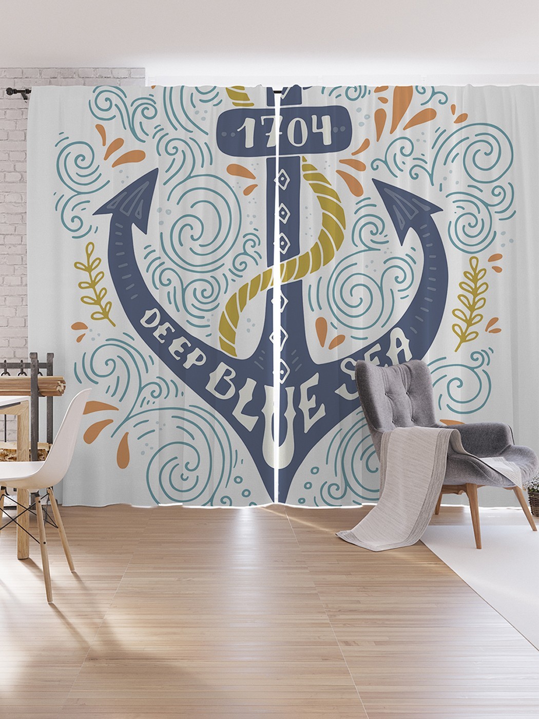 

Шторы под лён JoyArty "Глубокое море", серия Oxford DeLux, 340х265 см, Глубокое море