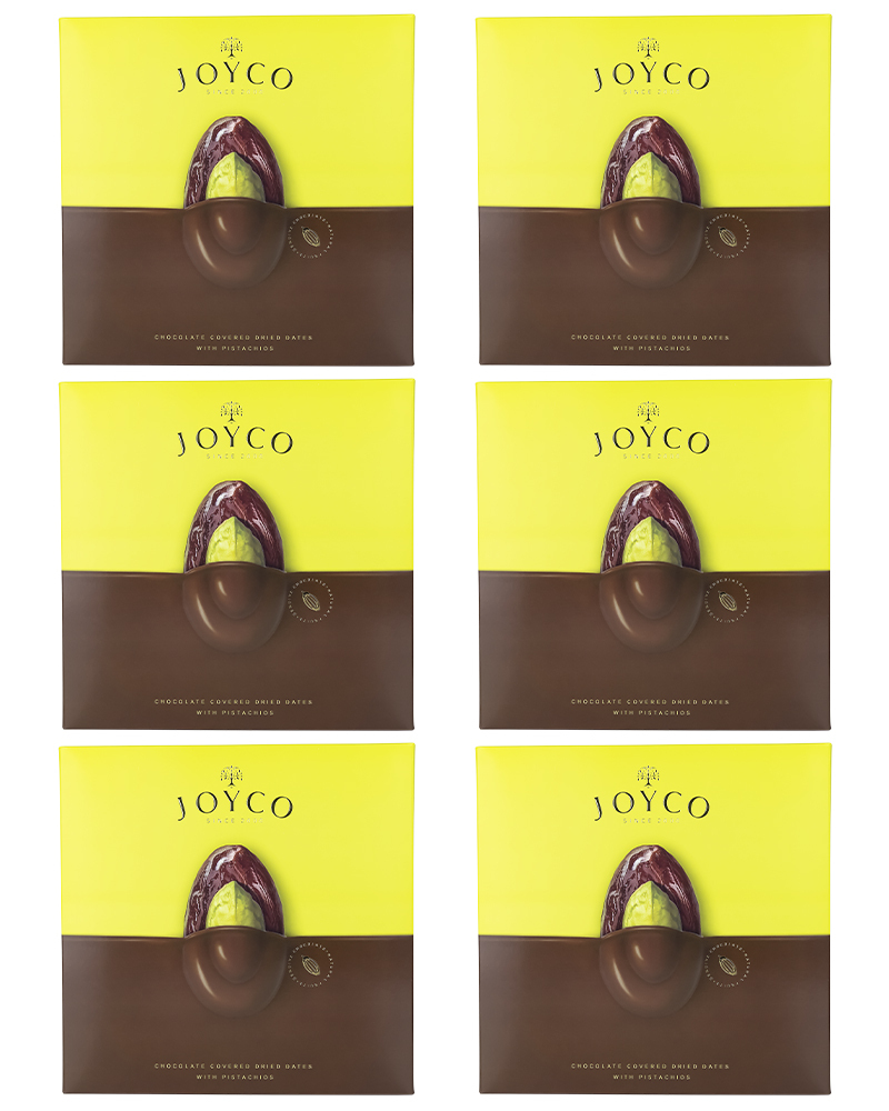 Шоколадные конфеты JOYCO Сухофрукт финика в шоколаде с фисташкой, 6 шт по 190 г