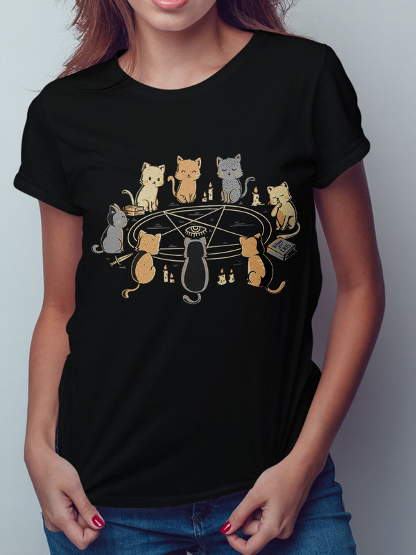 фото Футболка женская dream shirts кошачий ритуал черная s