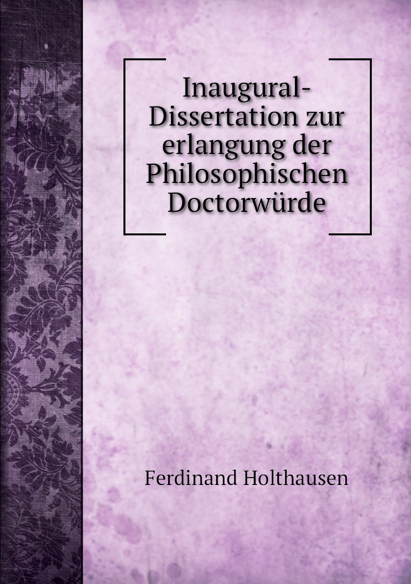 

Inaugural-Dissertation zur erlangung der Philosophischen Doctorwurde