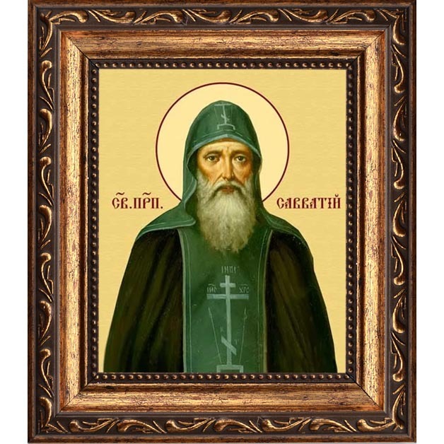 

Савватий Соловецкий преподобный чудотворец. Икона на холсте.