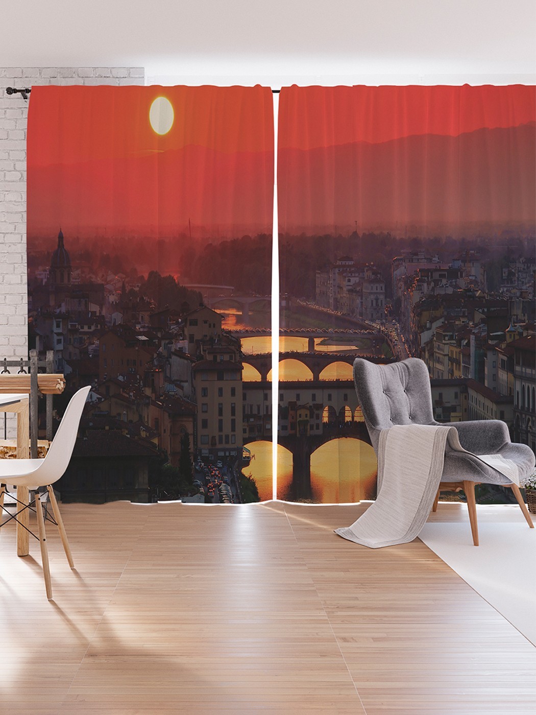 

Шторы под лён JoyArty "Закат над виадуком", серия Oxford DeLux, 340х265 см, Закат над виадуком