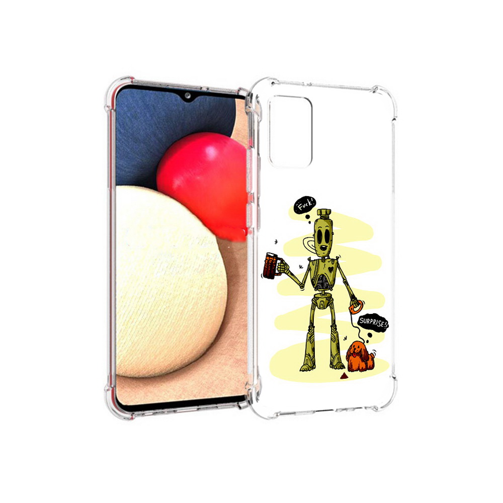 

Чехол MyPads Tocco для Samsung Galaxy A02s прикольный робот (PT156738.479.557), Прозрачный, Tocco