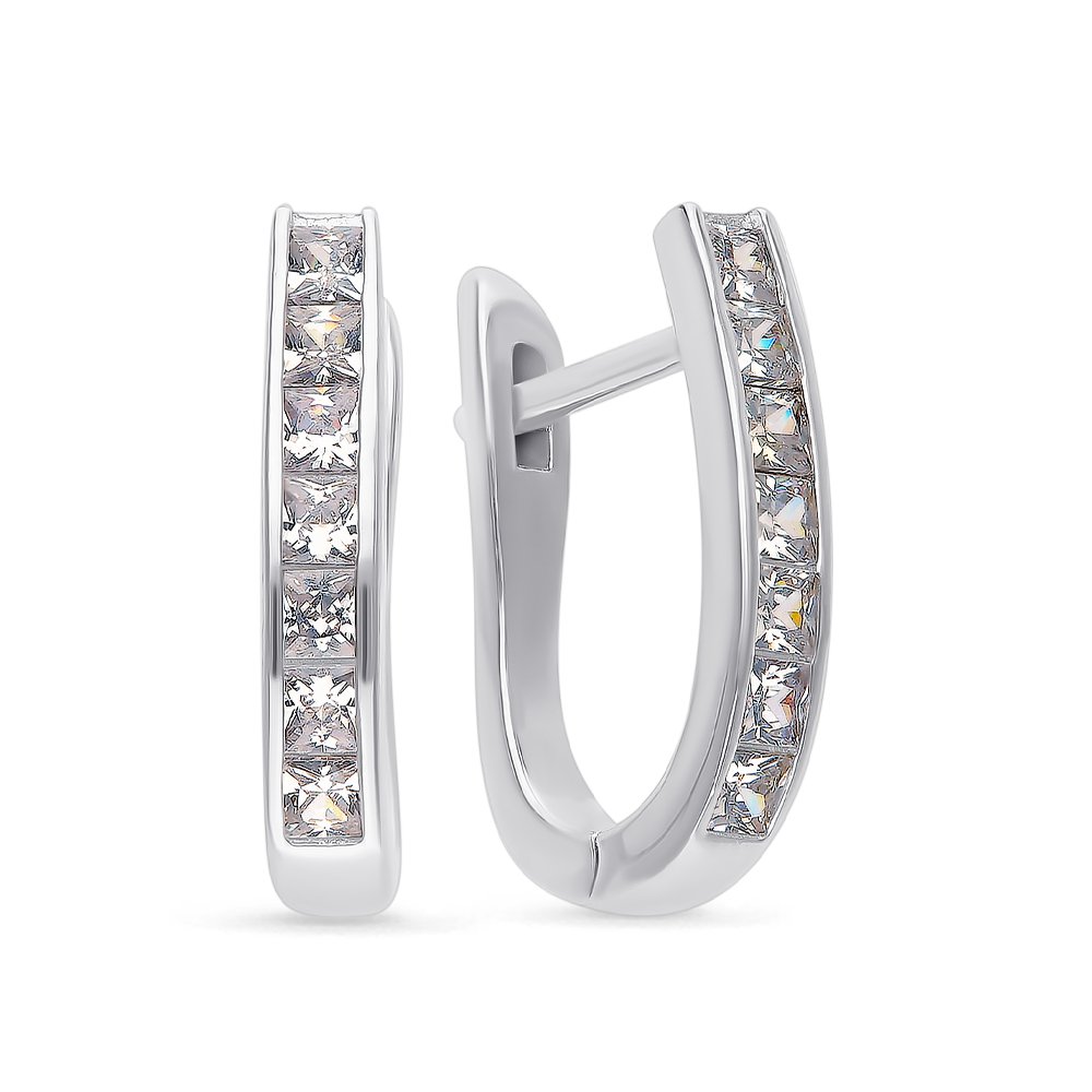 

Серьги из серебра 585Gold 4100083247, фианит, 4100083247