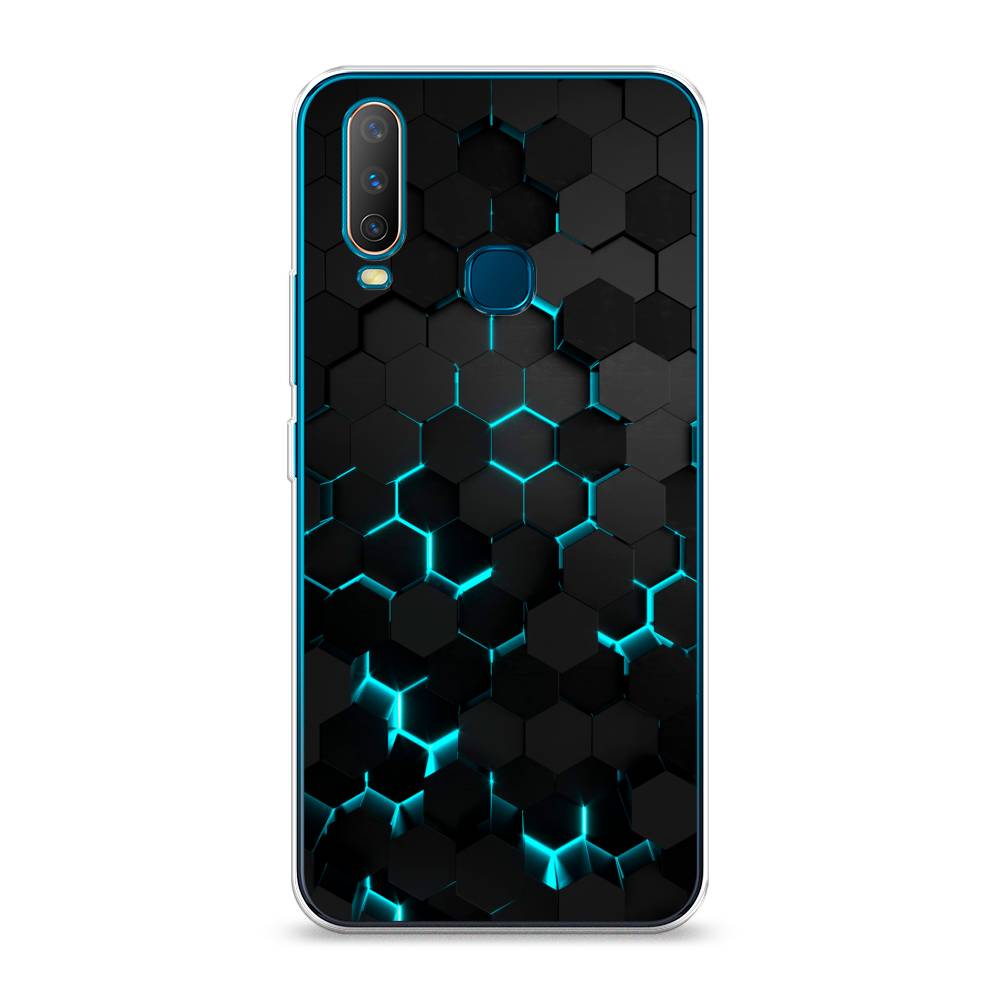 фото Силиконовый чехол "соты бирюзовые" на vivo y12 awog