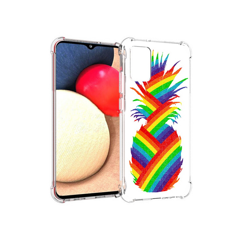 

Чехол MyPads Tocco для Samsung Galaxy A02s радужный ананас (PT156738.479.566), Прозрачный, Tocco
