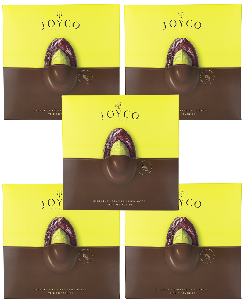 Шоколадные конфеты JOYCO Сухофрукт финика в шоколаде с фисташкой, 5 шт по 190 г
