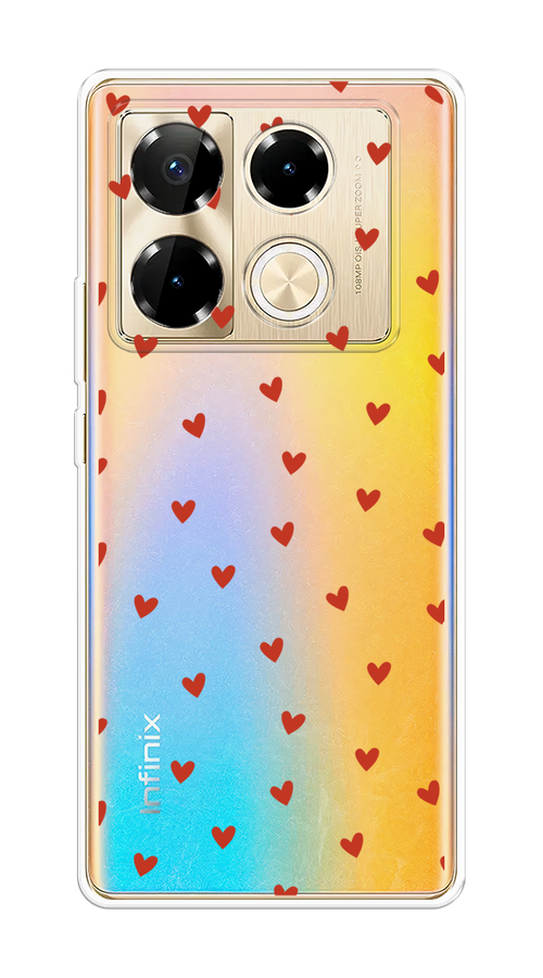 

Чехол на Infinix Note 40 Pro "Red hearts", Красный;прозрачный, 3105750-1