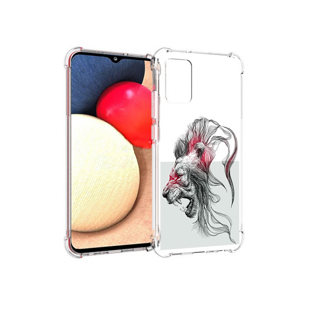 

Чехол MyPads Tocco для Samsung Galaxy A02s разъяренный лев (PT156738.479.576), Прозрачный, Tocco