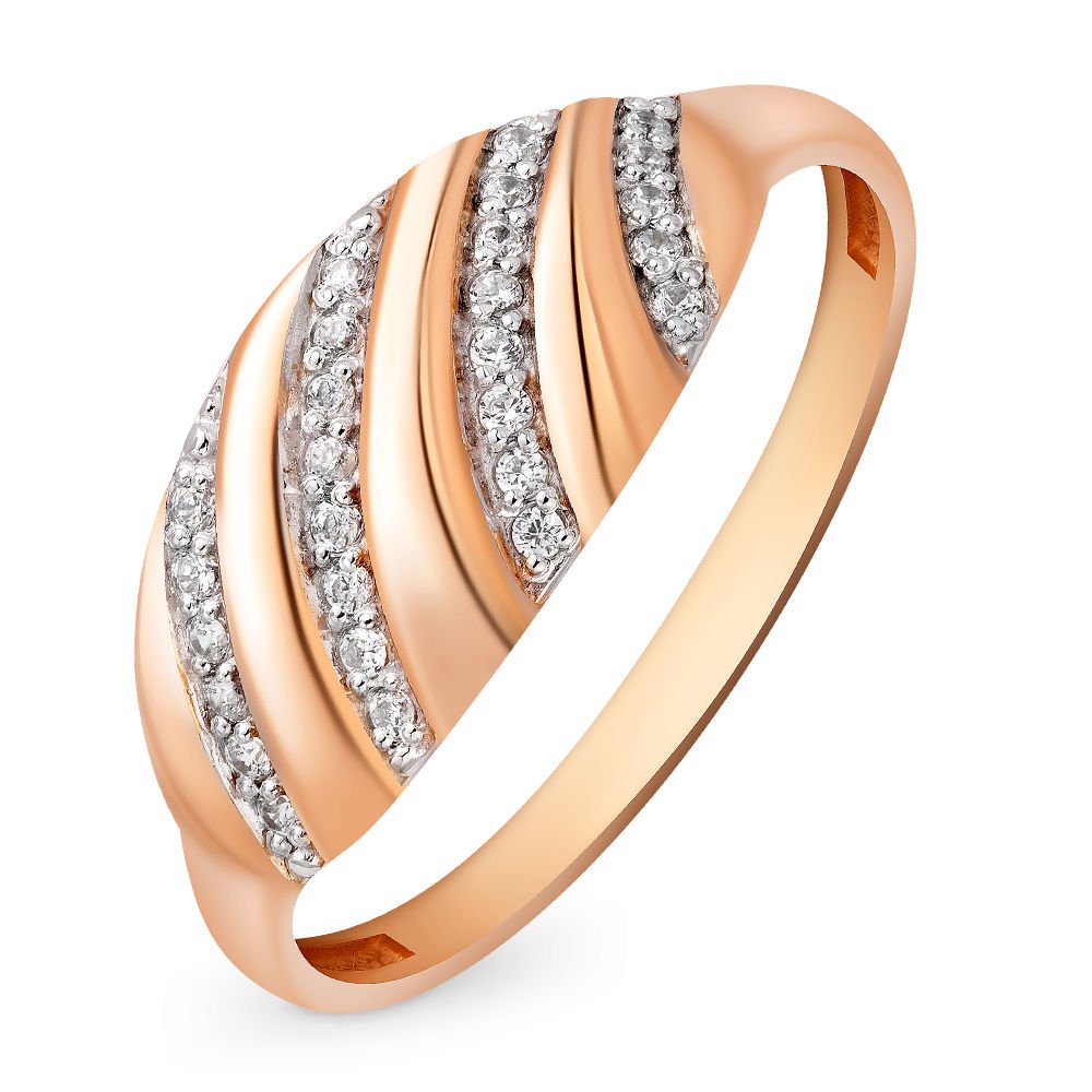 

Кольцо из золота р. , 585Gold 4300093730, фианит, 4300093730