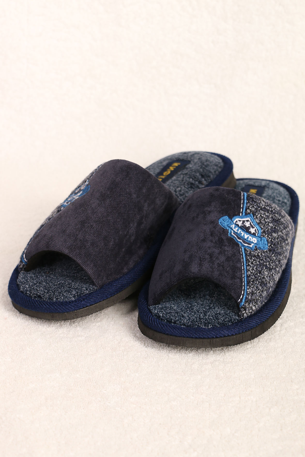

Тапочки мужские AlmondShop ТР-27 М-965.С1 синие 43 RU, ТР-27 М-965.С1