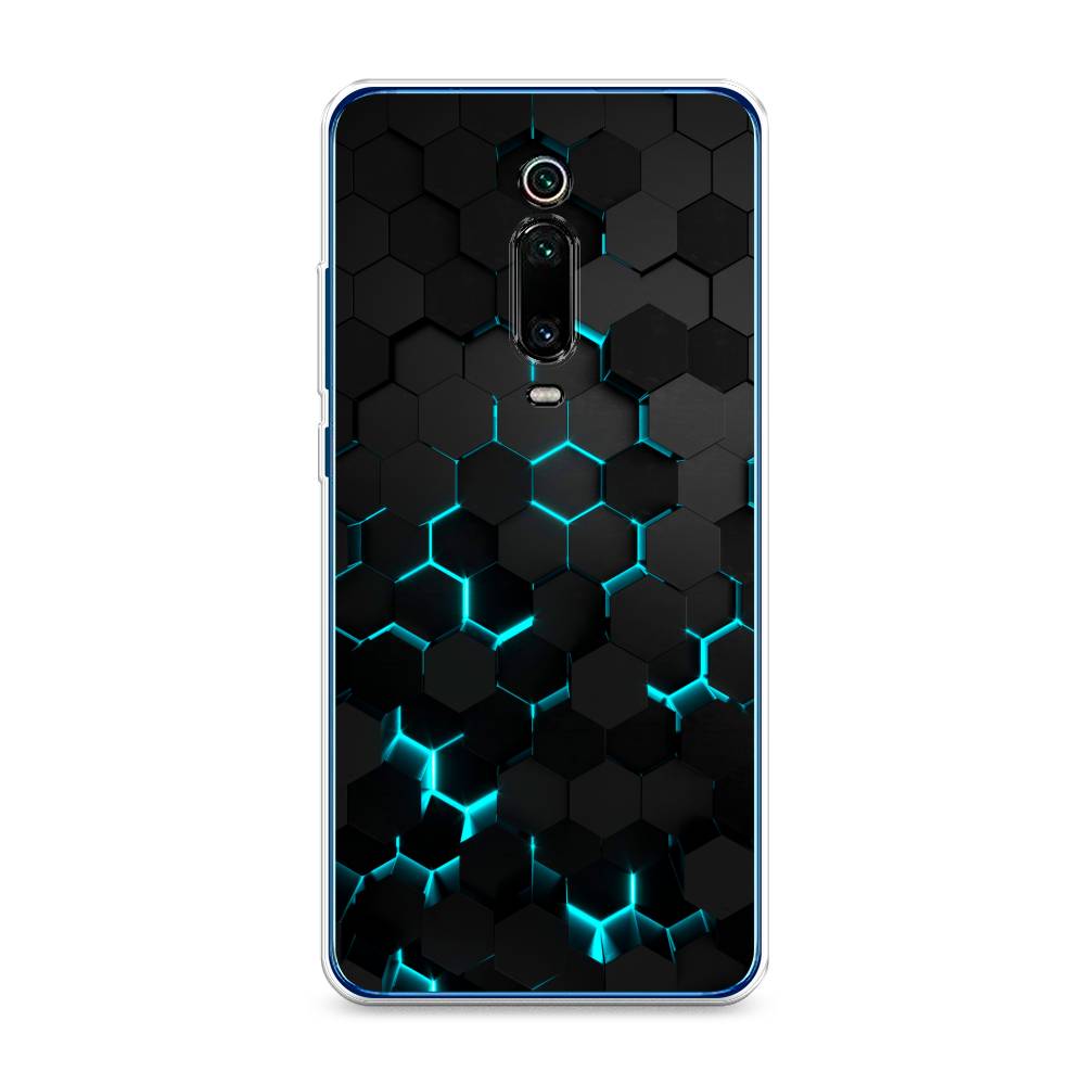 фото Силиконовый чехол "соты бирюзовые" на xiaomi mi 9t pro awog