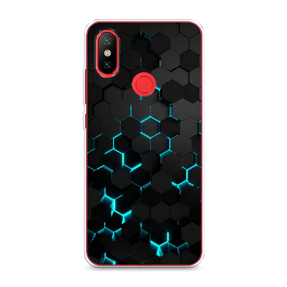 фото Силиконовый чехол "соты бирюзовые" на xiaomi mi a2 awog