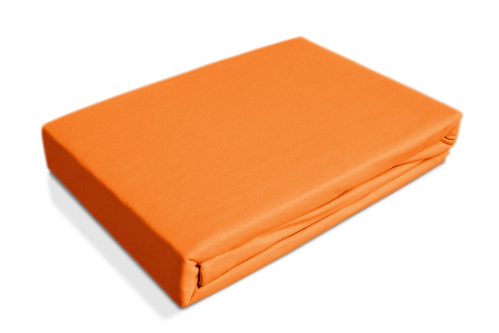 фото Простынь трикотаж на резинке ol-tex 160х200 оранжевый