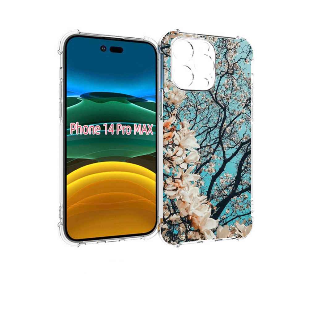 

Чехол MyPads дерево-с-цветочками для iPhone 14 Pro Max, Прозрачный, Tocco