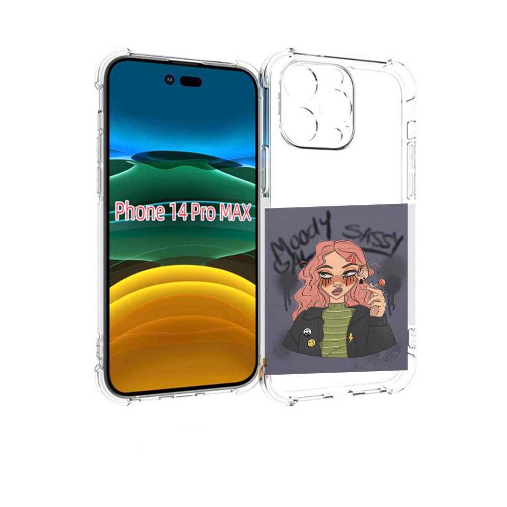 

Чехол MyPads дерзкое-настроение женский для iPhone 14 Pro Max, Прозрачный, Tocco