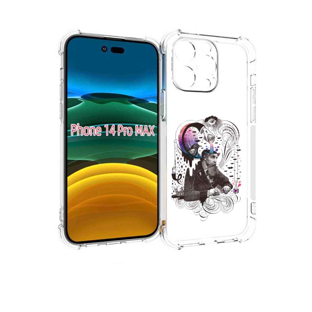 

Чехол MyPads абстракция думающий мужчина для iPhone 14 Pro Max, Прозрачный, Tocco